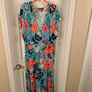 Light Blue Floral HiLo Dress